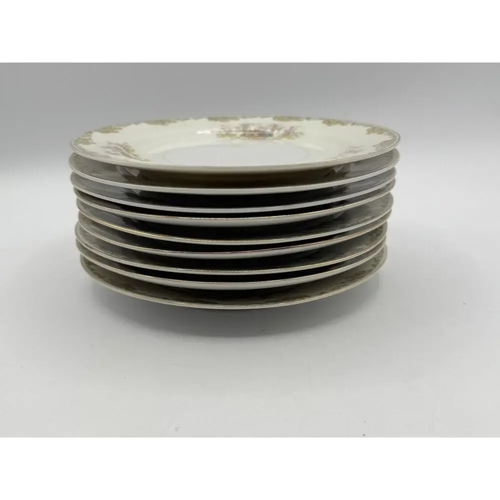 China~Made in Japan Vintage Hand Painted Bread Plates Floral Pattern 6 1/4